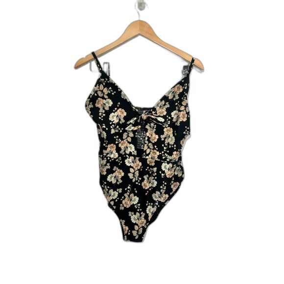 Seafolly Splendour Tie Front One Piece Swimsuit Women's Size L EUC floral - Picture 2 of 4